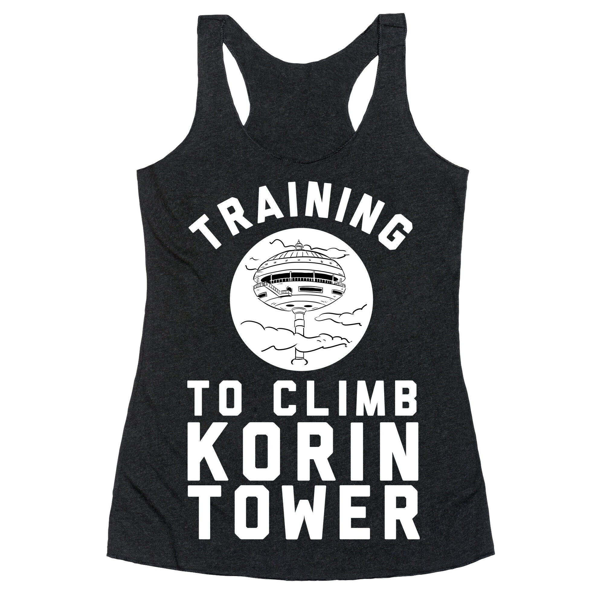 Training To Climb Korin Tower Racerback Tank